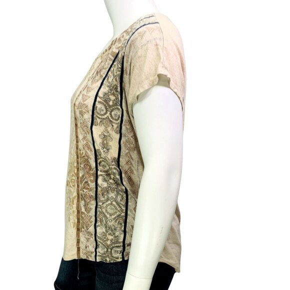 Chicos Womens Stamped Medallions Silvia Top Gold Foil Dolman Sleeve Approx XXL - Picture 7 of 12